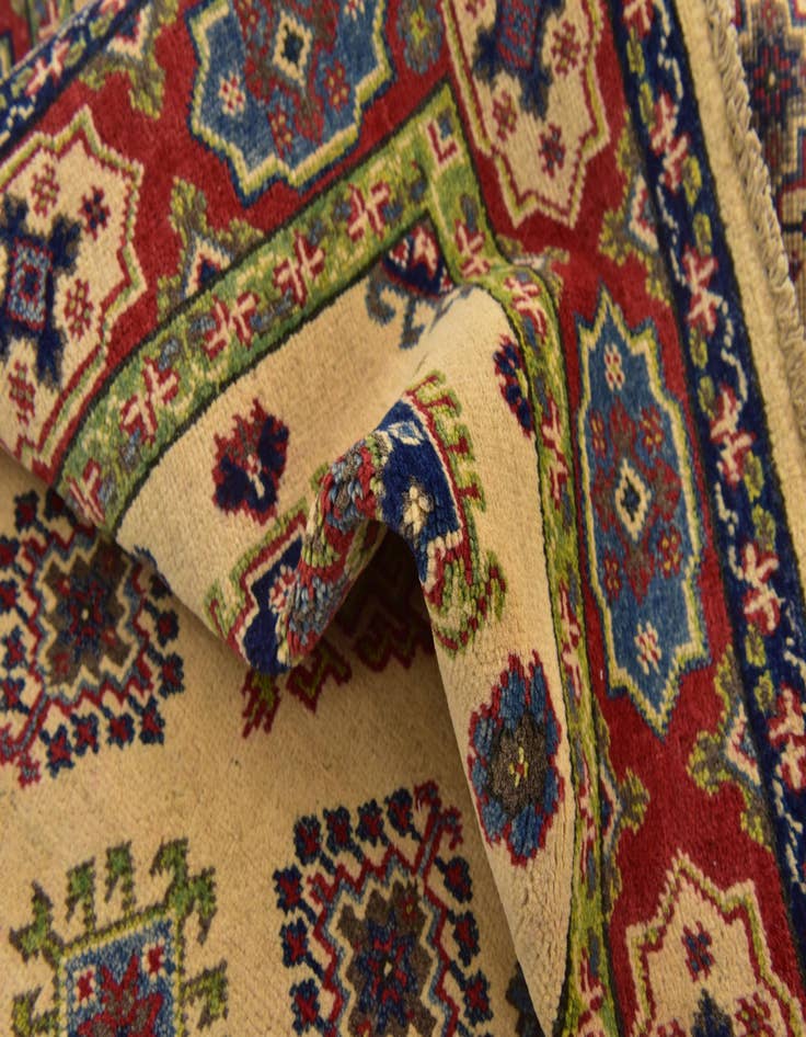 Detail image of  4' x 5' 10  Hand Knotted Kazak Rug