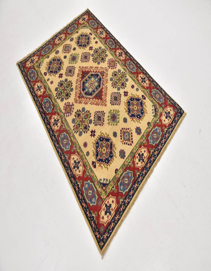 Detail image of  4' x 5' 10  Hand Knotted Kazak Rug