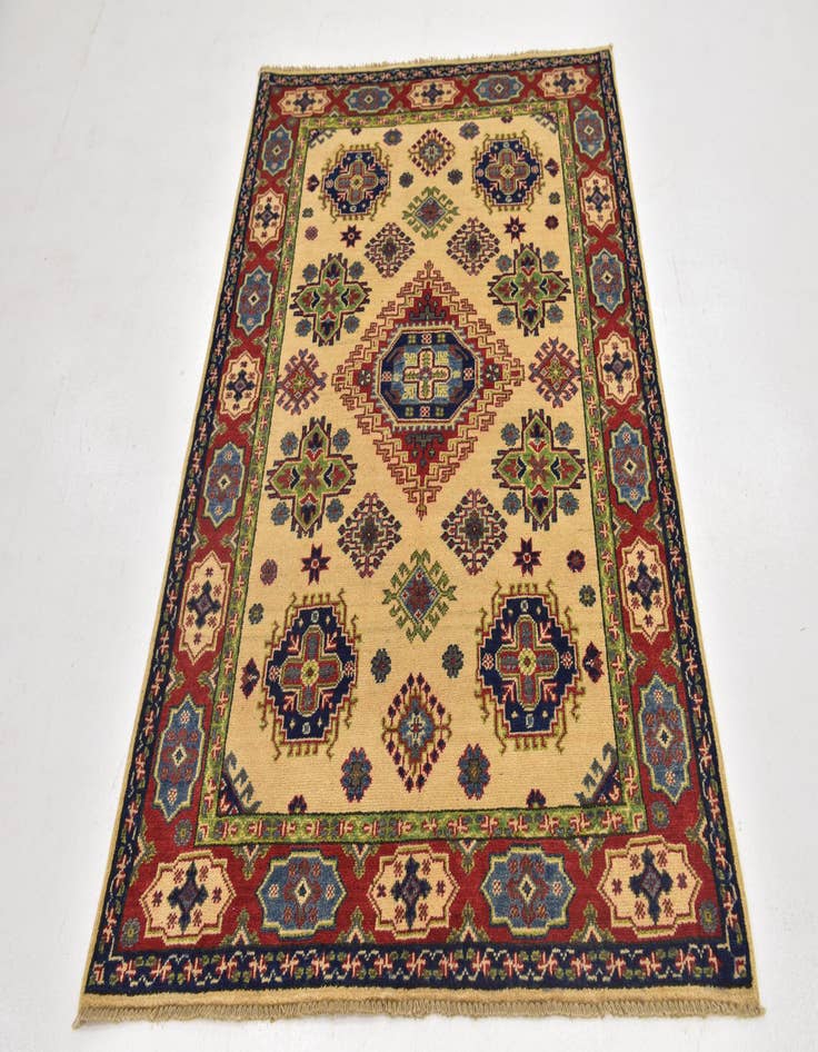 Detail image of  4' x 5' 10  Hand Knotted Kazak Rug