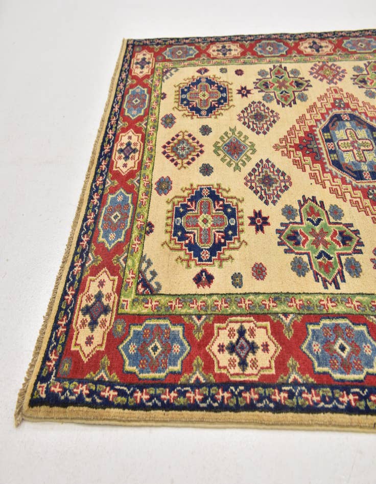 Detail image of  4' x 5' 10  Hand Knotted Kazak Rug