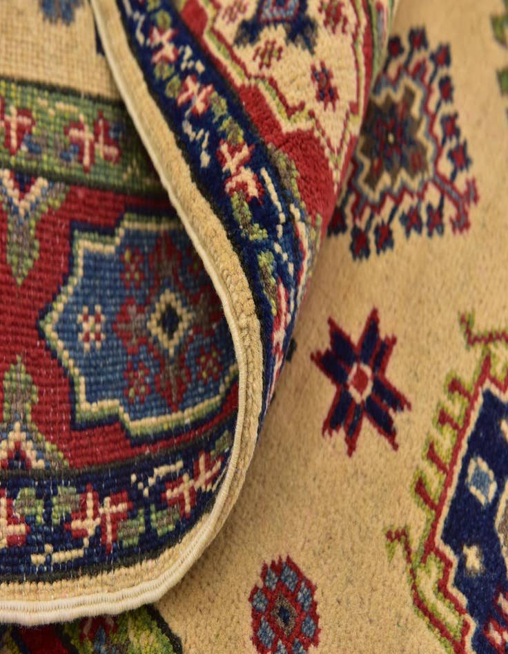 Detail image of  4' x 5' 10  Hand Knotted Kazak Rug