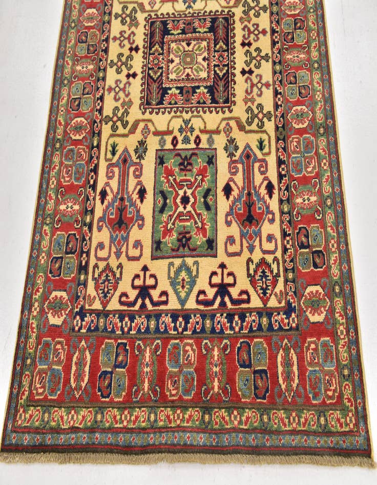 Detail image of  4' x 5' 8  Hand Knotted Kazak Rug