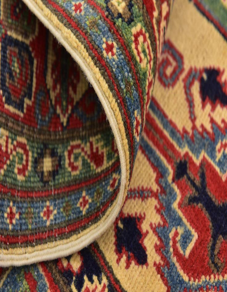 Detail image of  4' x 5' 8  Hand Knotted Kazak Rug