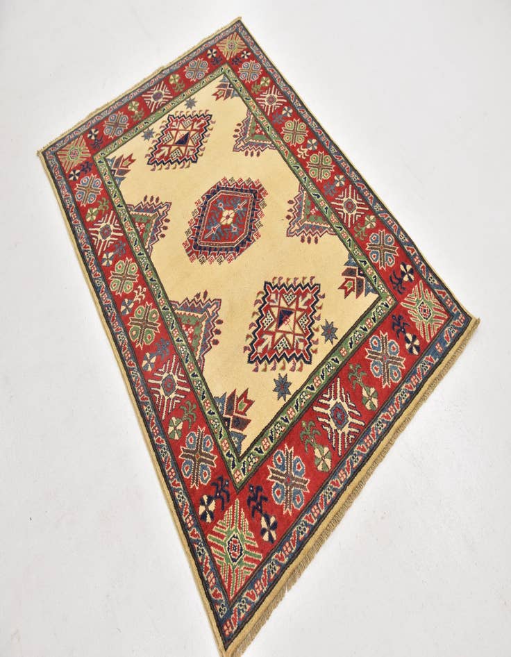 Detail image of  4' x 5' 9  Hand Knotted Kazak Rug