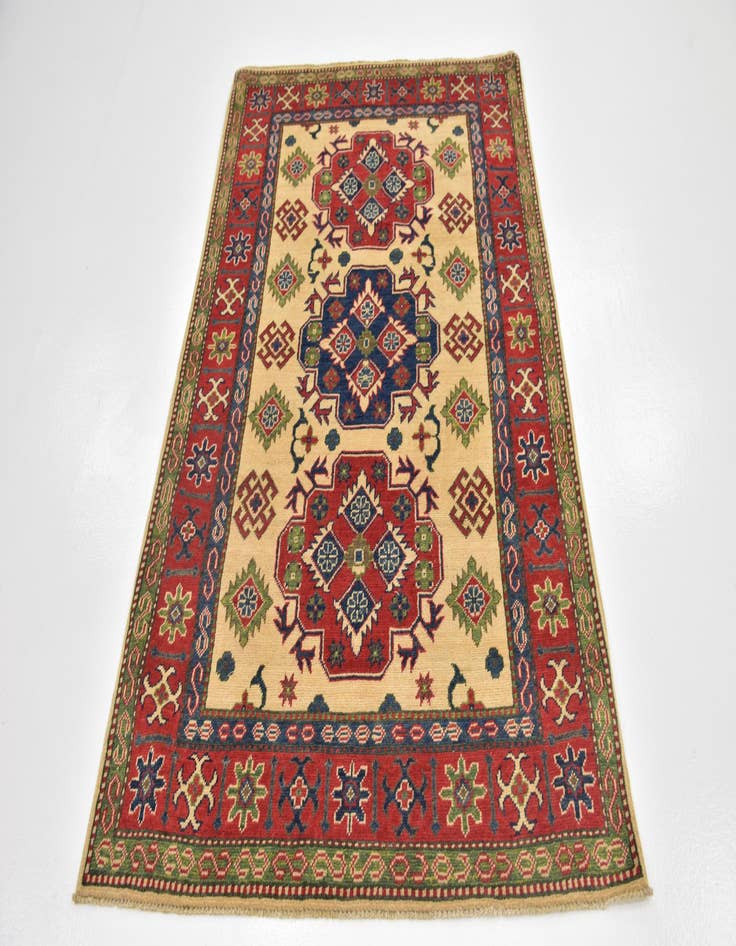 Detail image of  4' x 6' 4  Hand Knotted Kazak Rug