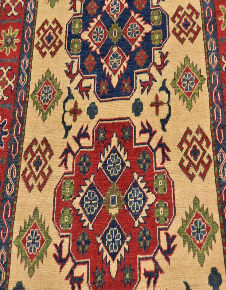 Detail image of  4' x 6' 4  Hand Knotted Kazak Rug