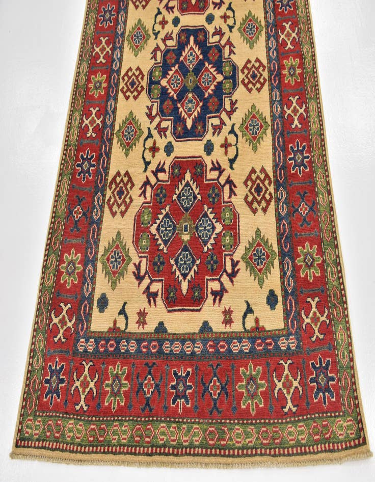 Detail image of  4' x 6' 4  Hand Knotted Kazak Rug