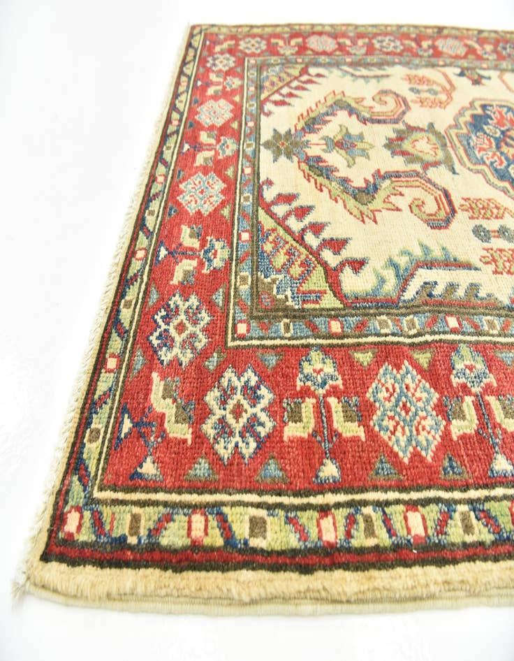 Detail image of  2' 10 x 4' 5  Hand Knotted Kazak Rug