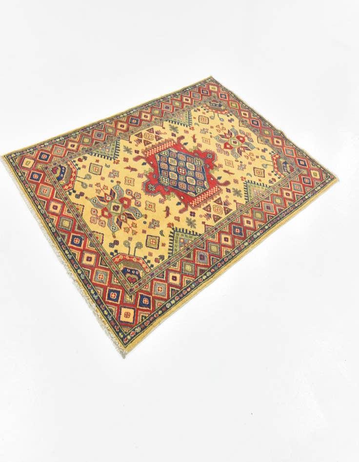 Detail image of  4' x 6' 2  Hand Knotted Kazak Rug