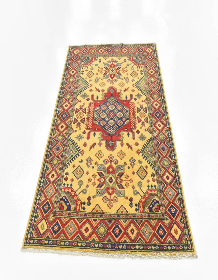 Detail image of  4' x 6' 2  Hand Knotted Kazak Rug