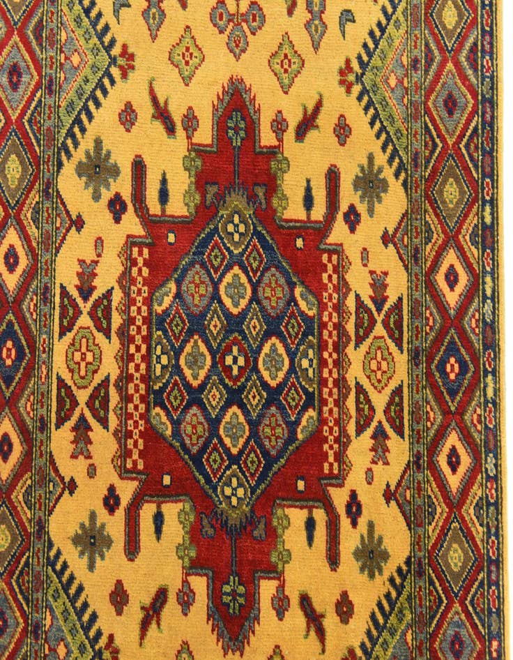 Detail image of  4' x 6' 2  Hand Knotted Kazak Rug