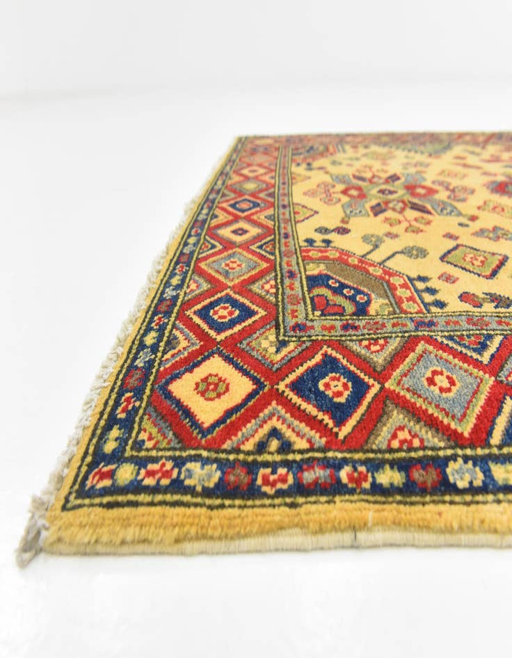 Detail image of  4' x 6' 2  Hand Knotted Kazak Rug