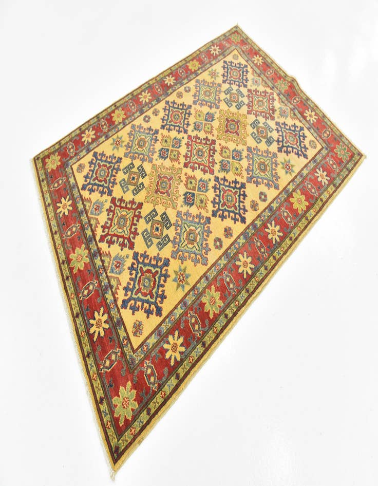 Detail image of  4' x 6' 4  Hand Knotted Kazak Rug