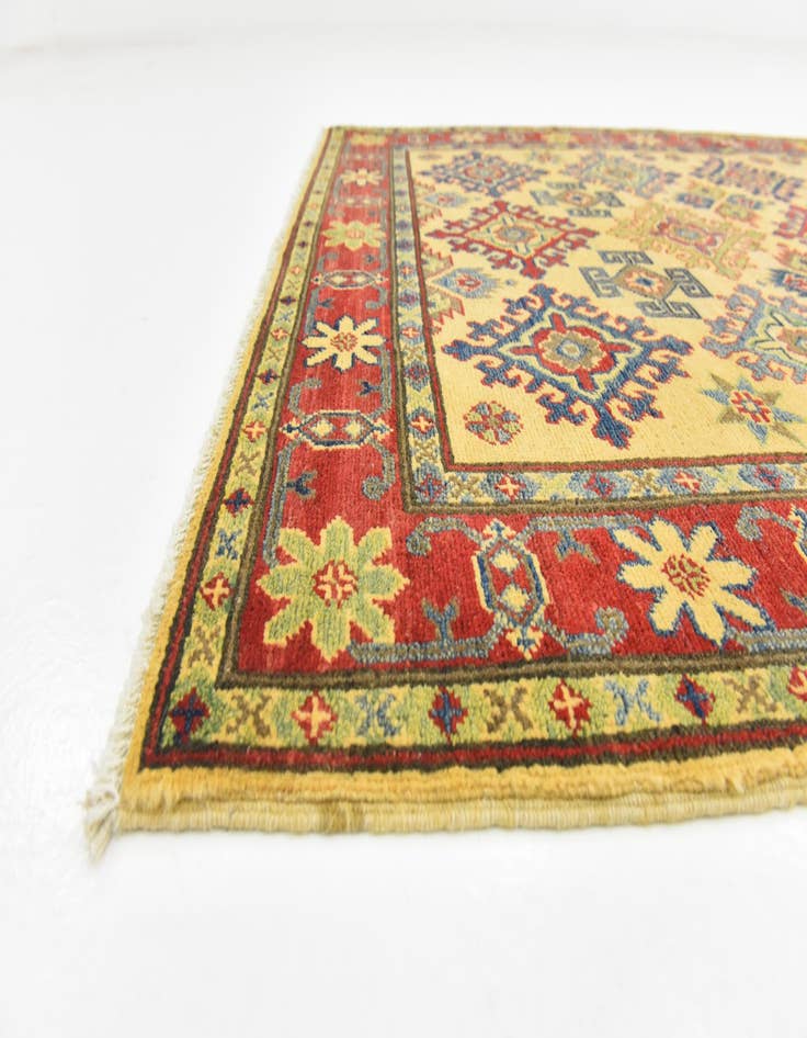 Detail image of  4' x 6' 4  Hand Knotted Kazak Rug