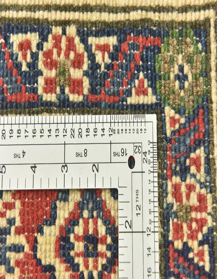 Detail image of  4' x 5' 10  Hand Knotted Kazak Rug