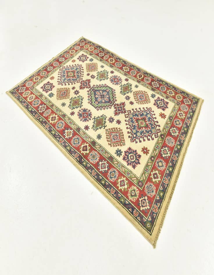 Detail image of  4' x 5' 10  Hand Knotted Kazak Rug