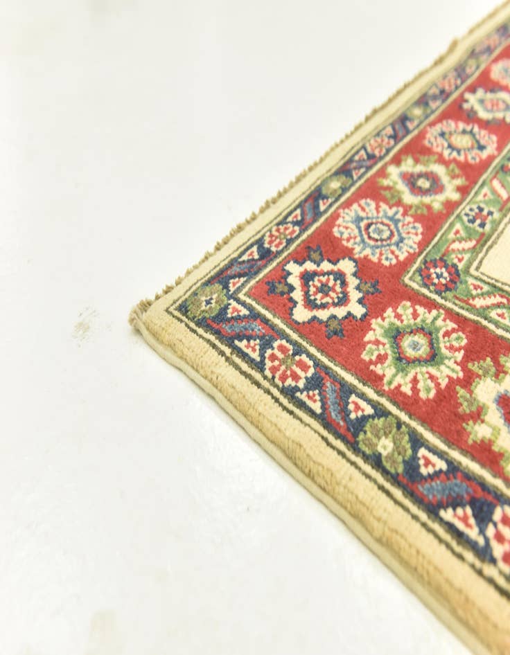 Detail image of  4' x 5' 10  Hand Knotted Kazak Rug