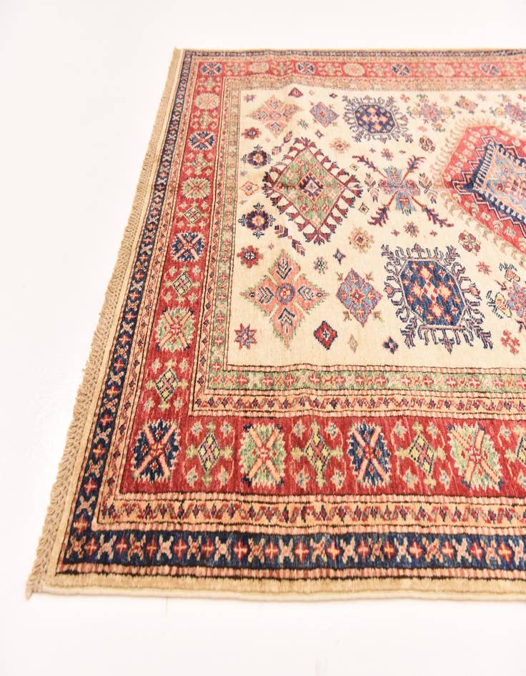 Detail image of  4' 10 x 6' 8  Hand Knotted Kazak Oriental Rug