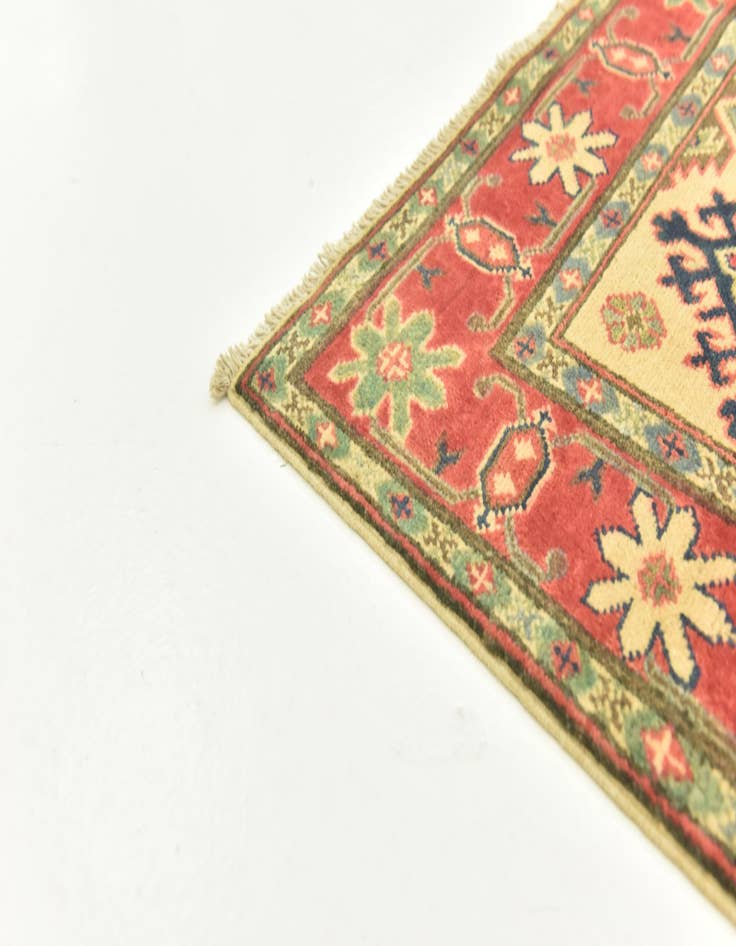 Detail image of  4' x 6' 1  Hand Knotted Kazak Rug