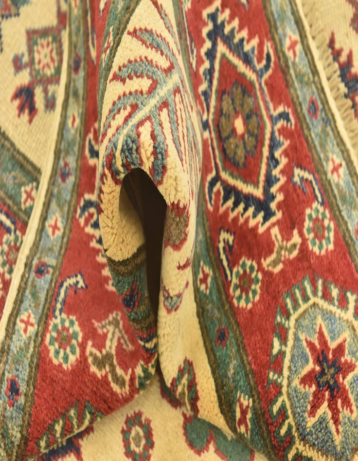Detail image of  4' x 5' 10  Hand Knotted Kazak Rug