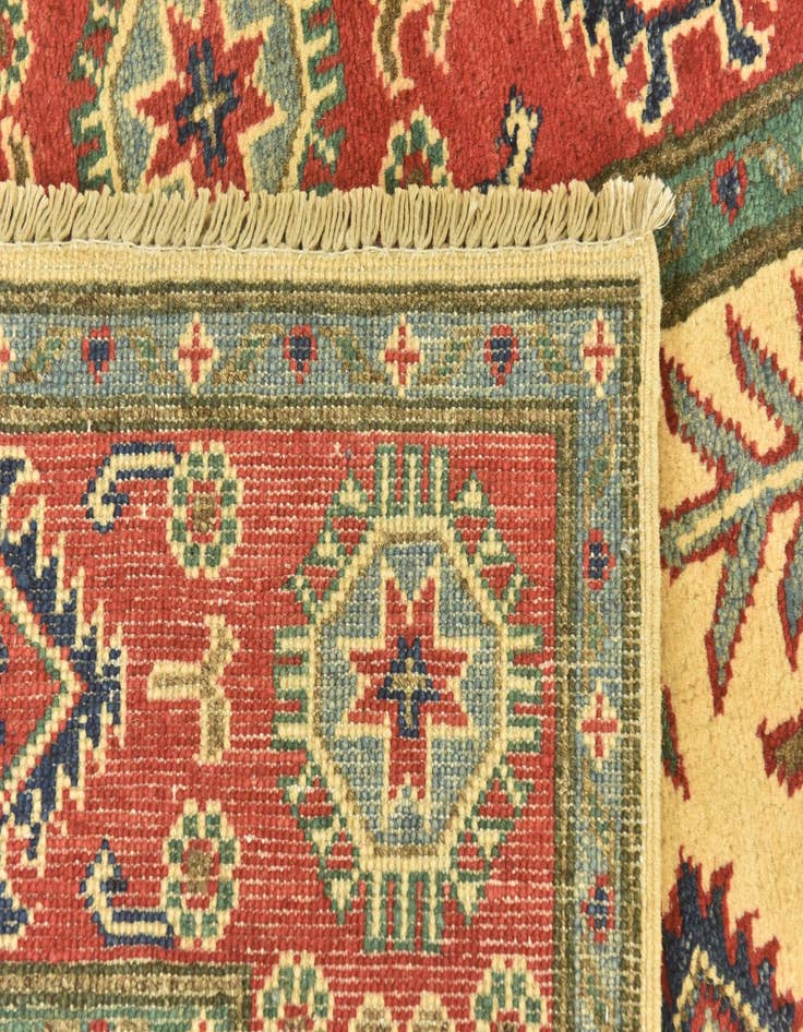 Detail image of  4' x 5' 10  Hand Knotted Kazak Rug