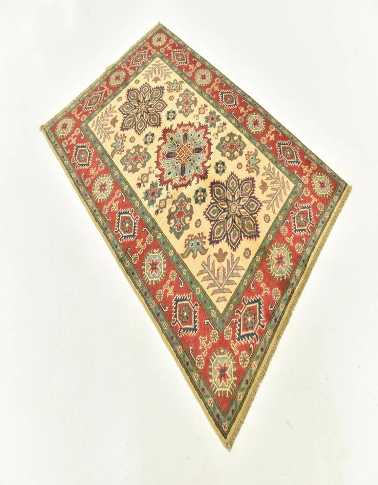 Detail image of  4' x 5' 10  Hand Knotted Kazak Rug