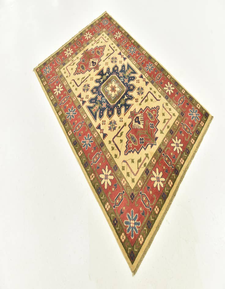 Detail image of  4' 3 x 6'  Hand Knotted Kazak Rug