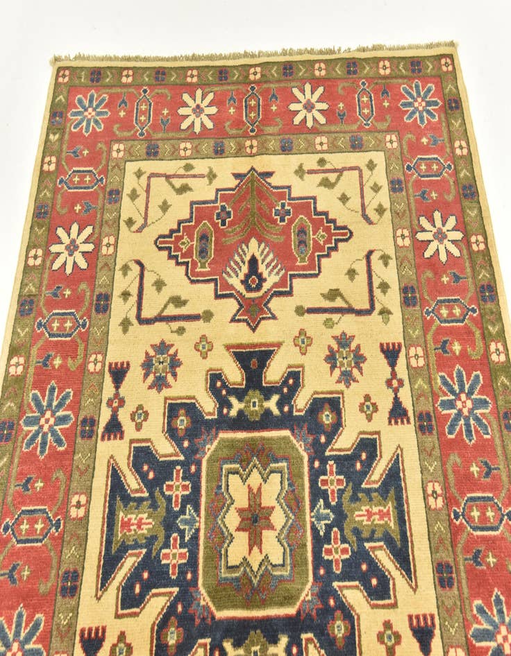 Detail image of  4' 3 x 6'  Hand Knotted Kazak Rug