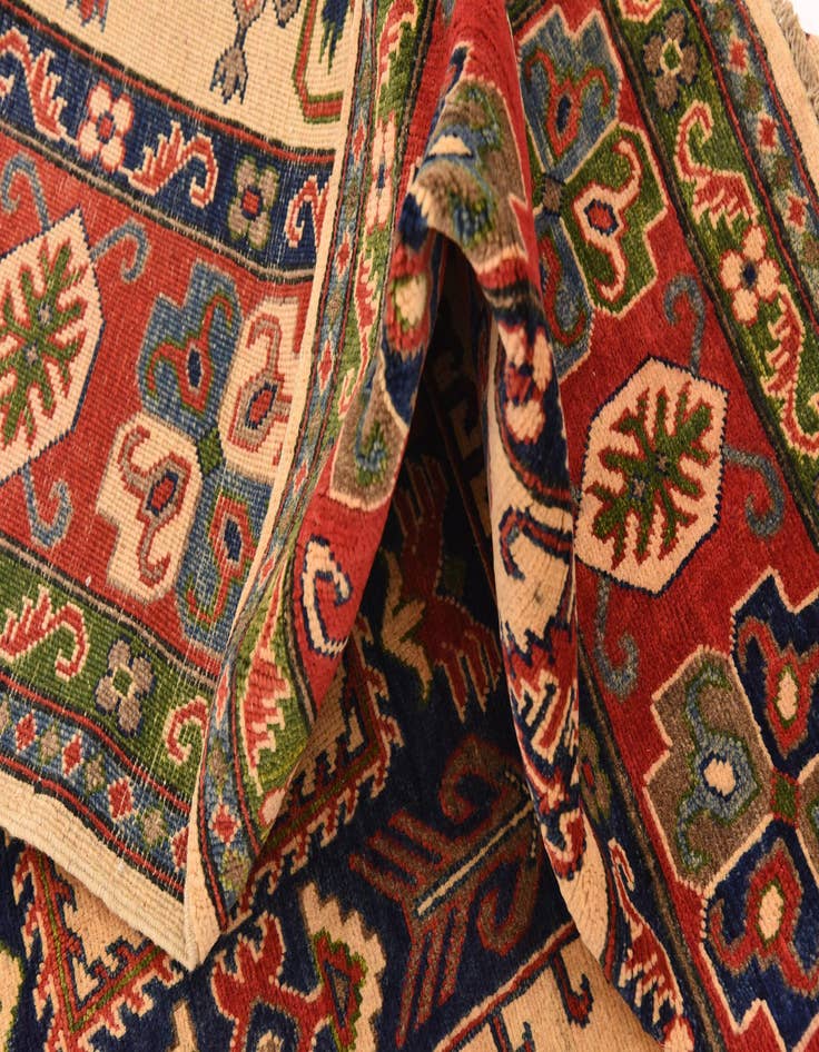 Detail image of  6' x 9'  Hand Knotted Kazak Rug