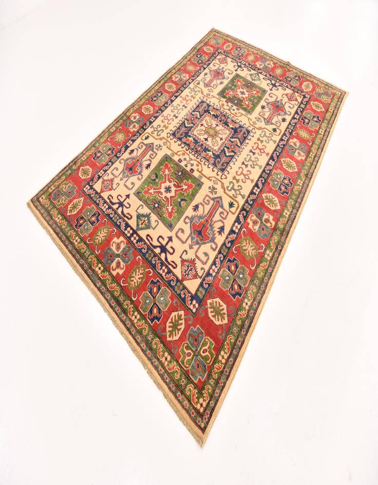 Detail image of  6' x 9'  Hand Knotted Kazak Rug