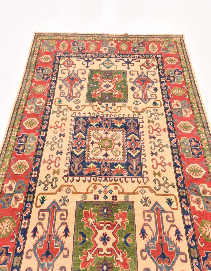 Detail image of  6' x 9'  Hand Knotted Kazak Rug