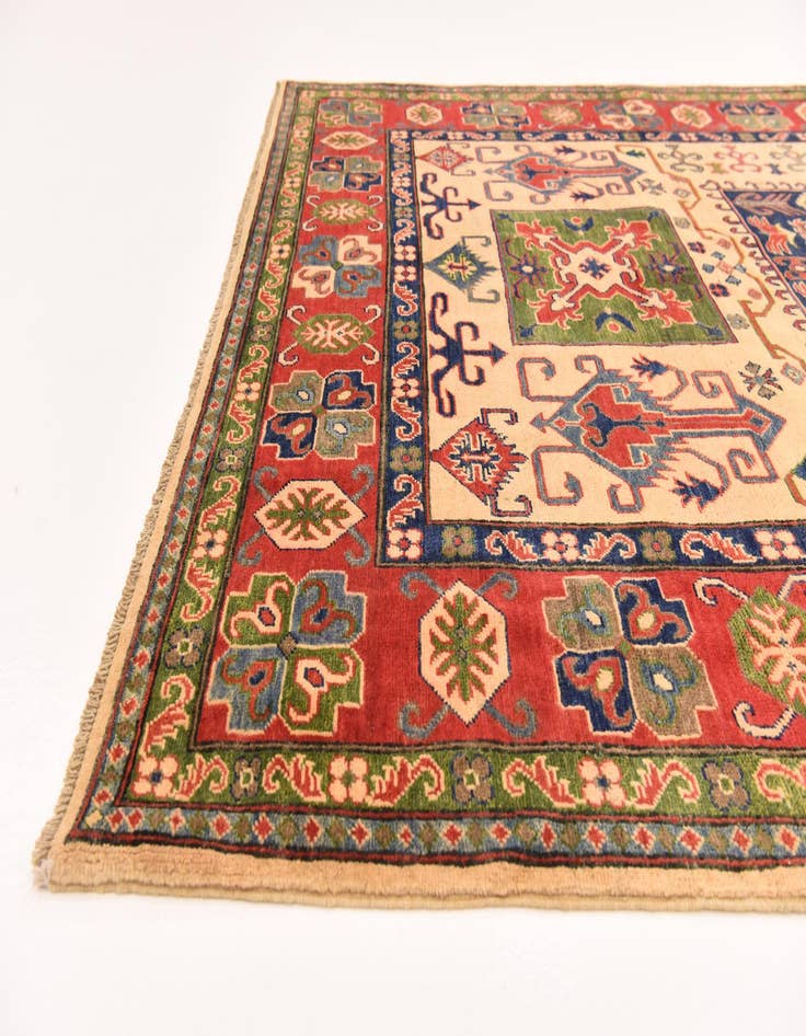 Detail image of  6' x 9'  Hand Knotted Kazak Rug
