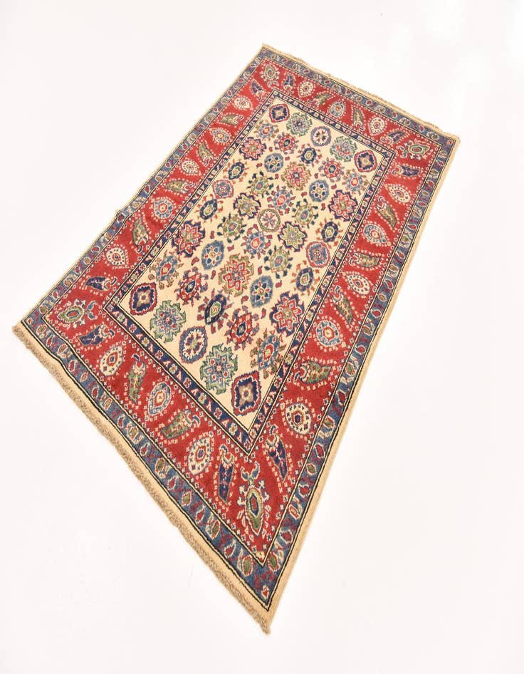 Detail image of  4' x 5' 10  Hand Knotted Kazak Rug