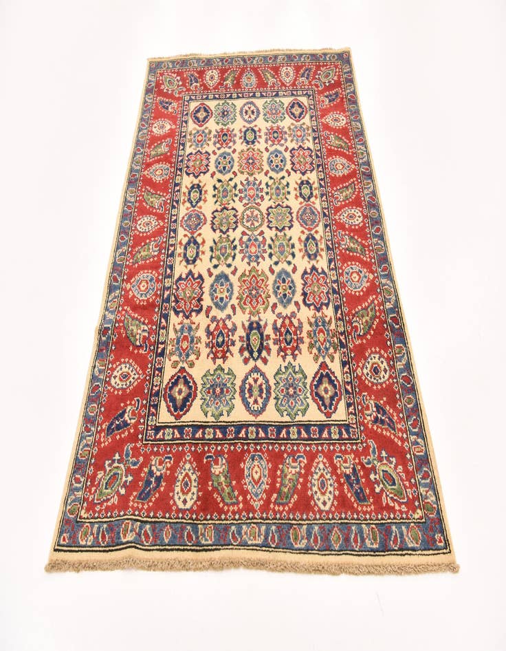 Detail image of  4' x 5' 10  Hand Knotted Kazak Rug