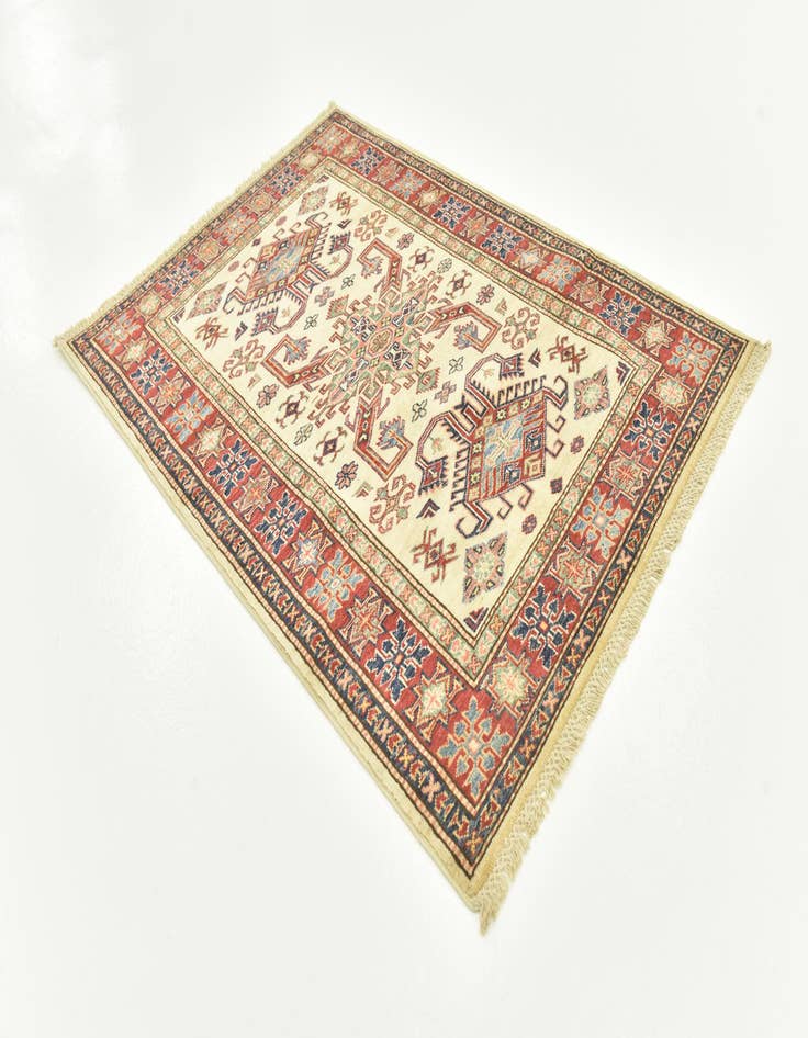 Detail image of  3' 6 x 4' 10  Hand Knotted Kazak Oriental Rug