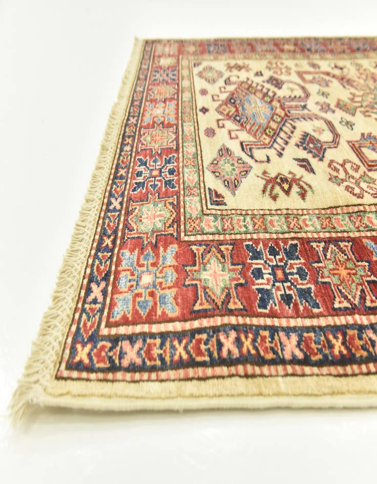 Detail image of  3' 6 x 4' 10  Hand Knotted Kazak Oriental Rug