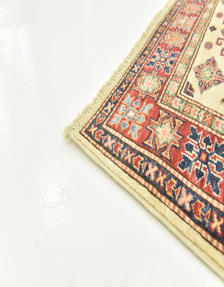 Detail image of  3' 6 x 4' 10  Hand Knotted Kazak Oriental Rug