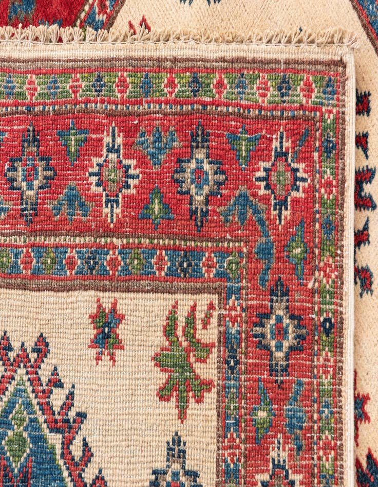 Detail image of  2' 8 x 4'  Hand Knotted Kazak Rug