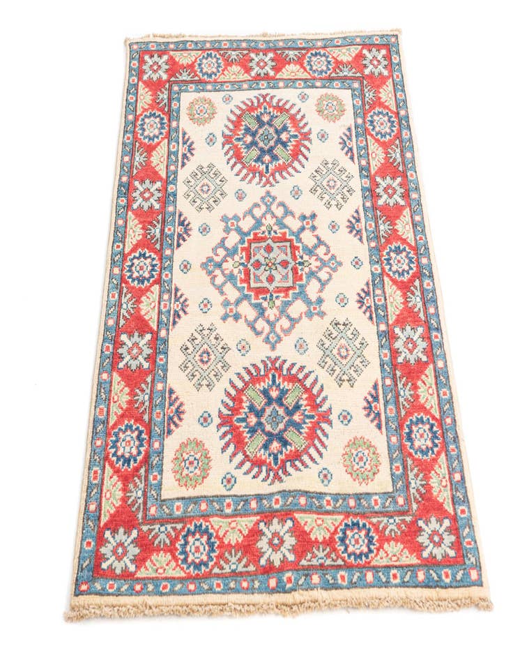 Detail image of  2' 8 x 4'  Hand Knotted Kazak Rug