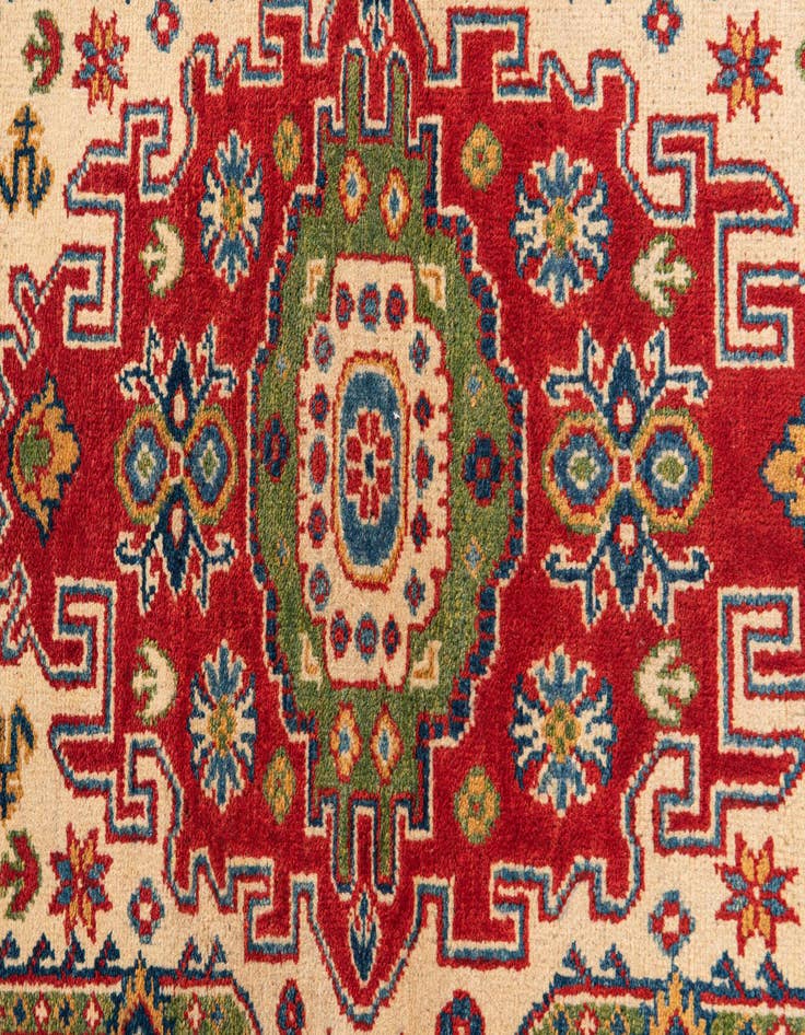 Detail image of  3' 4 x 5' 2  Hand Knotted Kazak Rug