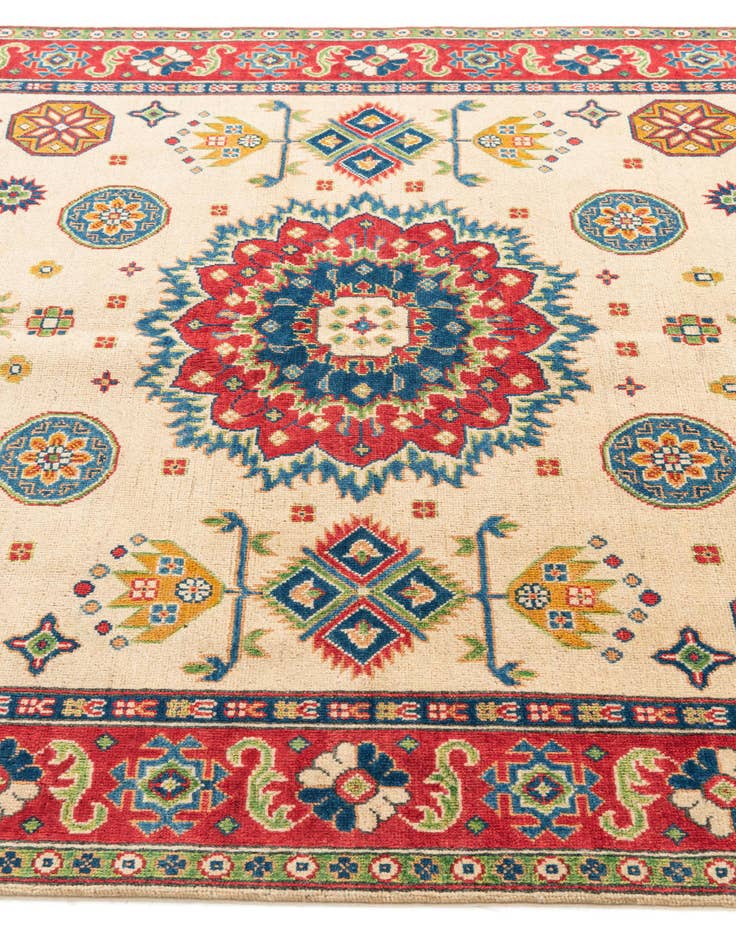 Detail image of  5' 9 x 8'  Hand Knotted Kazak Rug