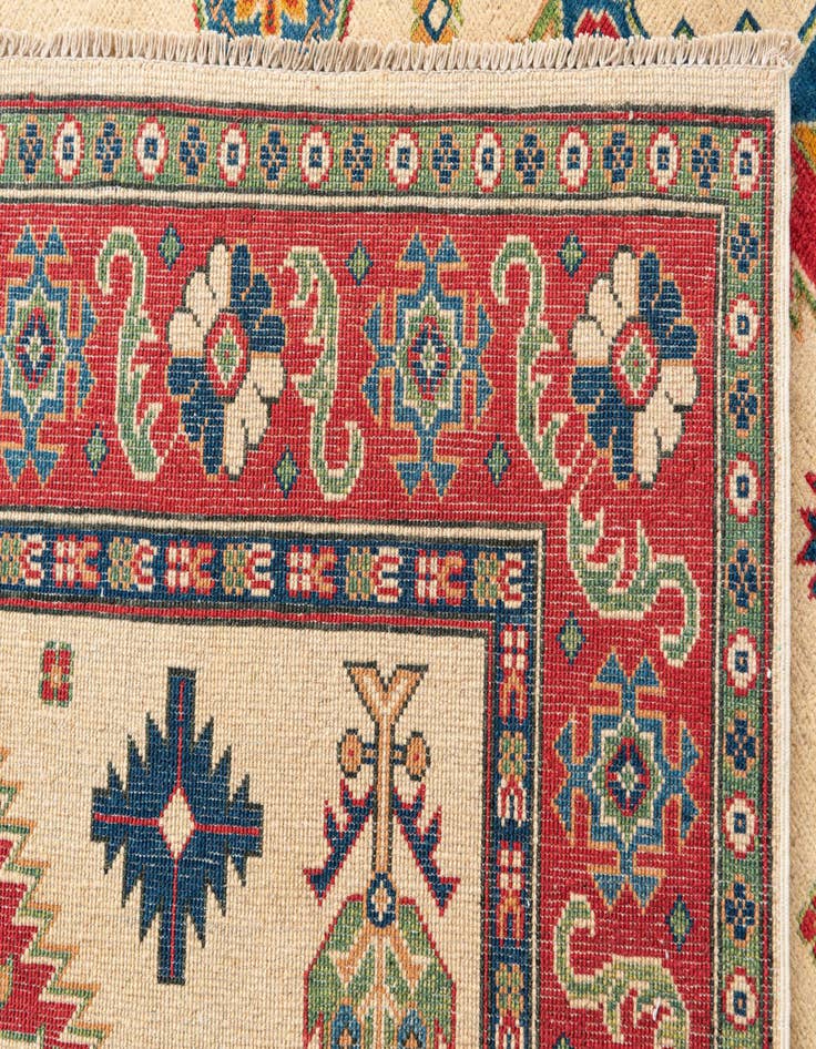 Detail image of  5' 9 x 8'  Hand Knotted Kazak Rug