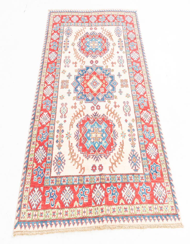 Detail image of  4' 2 x 6'  Hand Knotted Kazak Rug