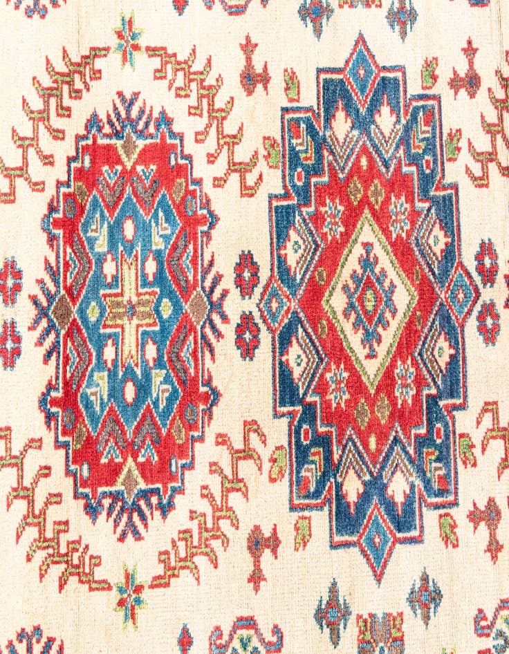 Detail image of  4' 2 x 6'  Hand Knotted Kazak Rug