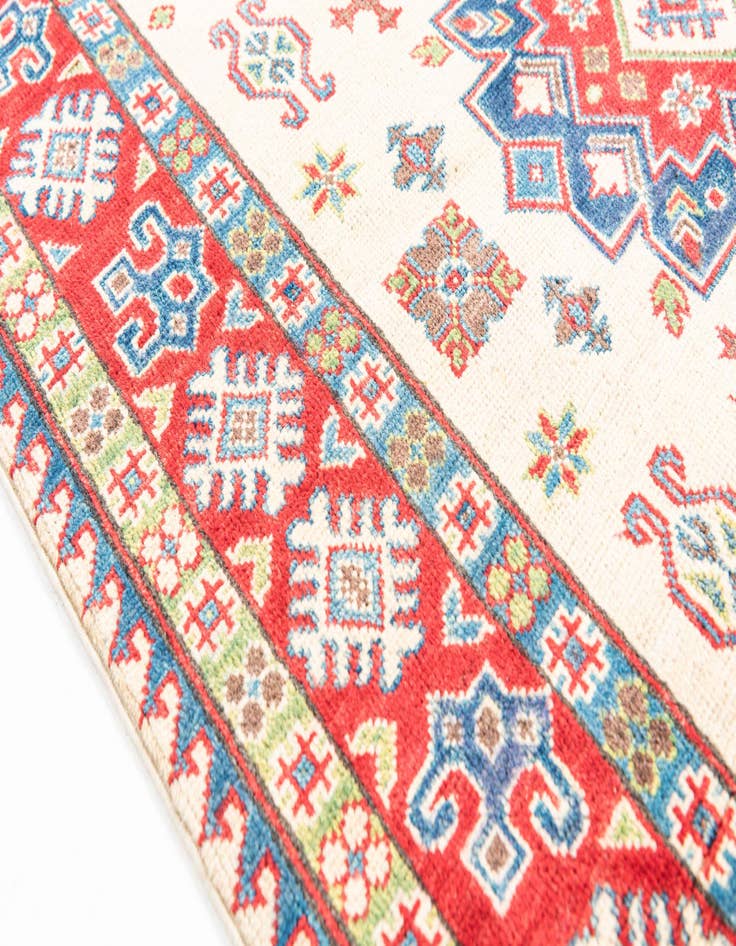 Detail image of  4' 2 x 6'  Hand Knotted Kazak Rug