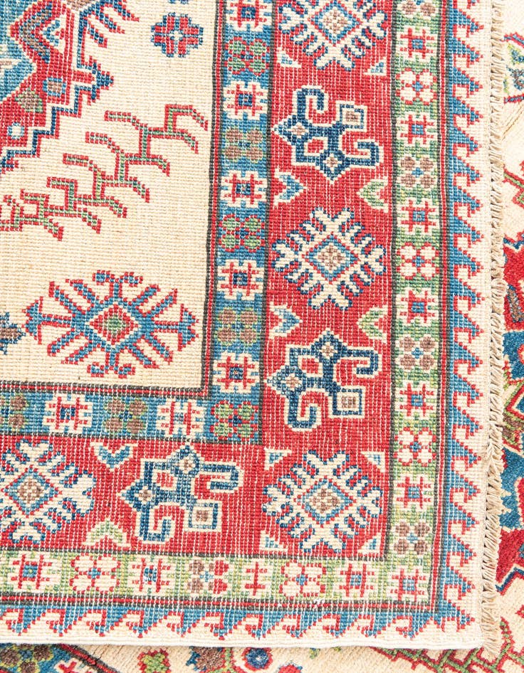 Detail image of  4' 2 x 6'  Hand Knotted Kazak Rug