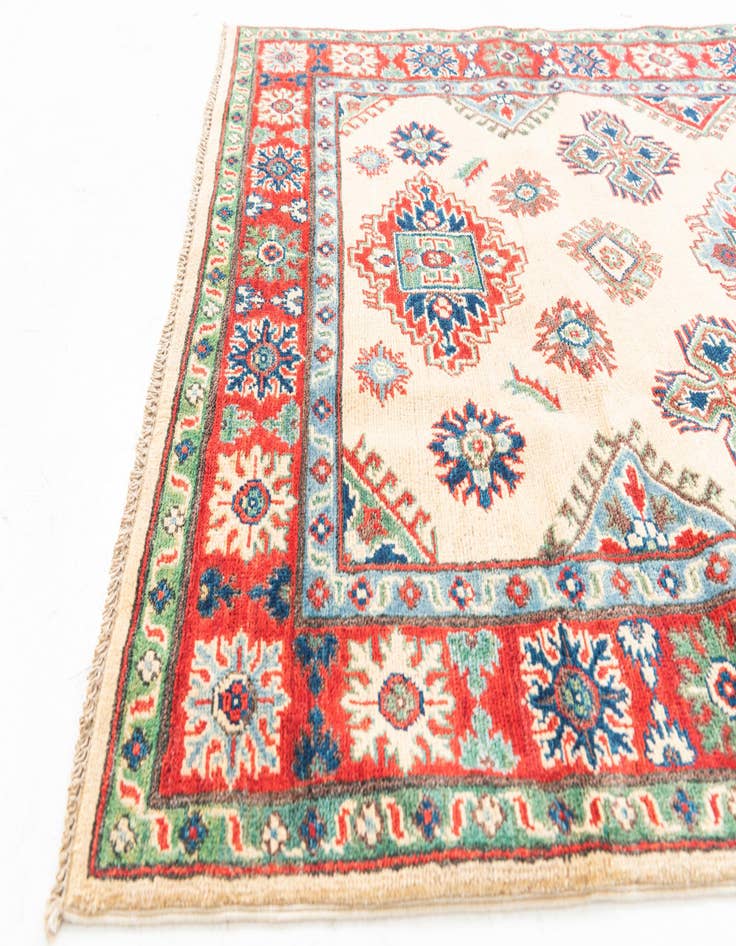 Detail image of  4' x 6' 2  Hand Knotted Kazak Rug