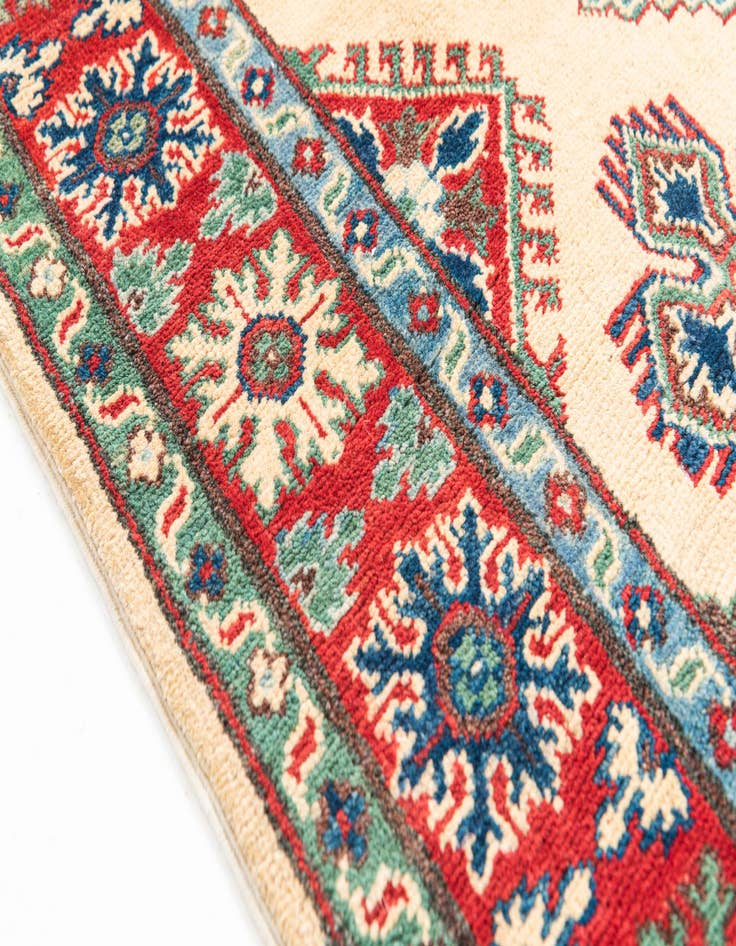 Detail image of  4' x 6' 2  Hand Knotted Kazak Rug