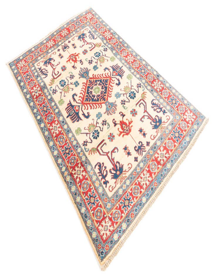 Detail image of  4' x 5' 10  Hand Knotted Kazak Rug