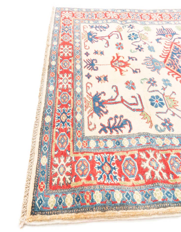 Detail image of  4' x 5' 10  Hand Knotted Kazak Rug
